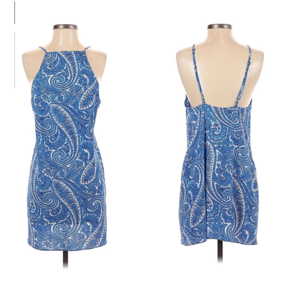 Show Me Your Mumu Dress Paisley Blue White Traveler XS